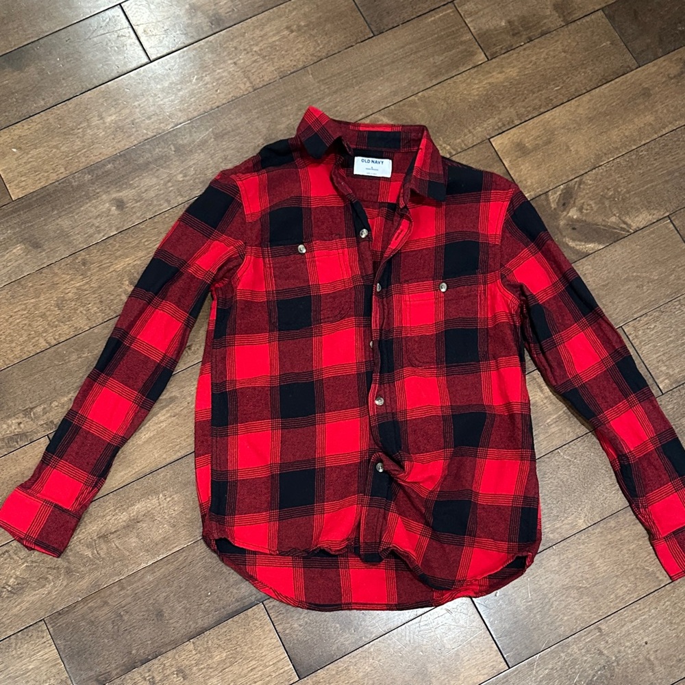 Old Navy Red and Black Checkered Shirt